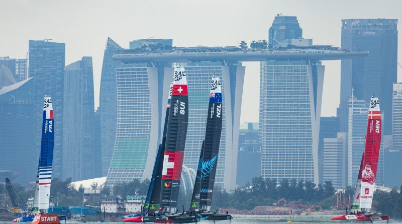Singapore SailGP unter schlechten Windbedingungen